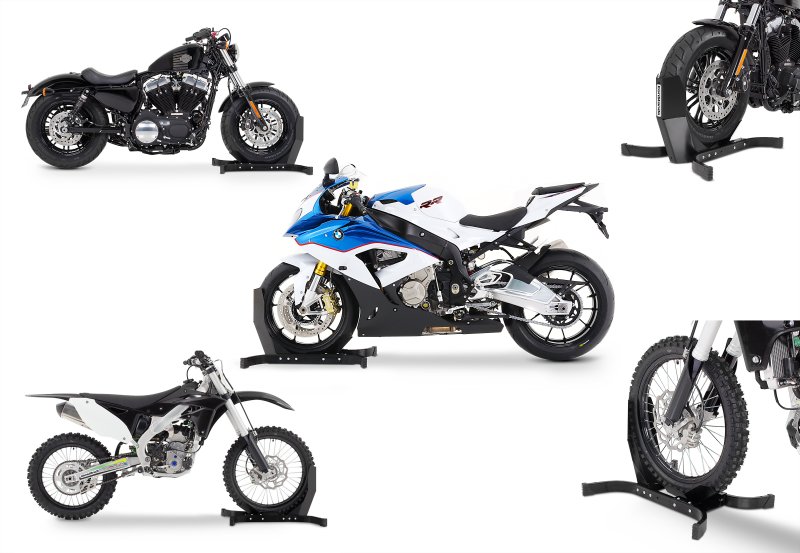 Motorradwippe Motorrad-Ständer Vorderrad Radklemme vorne matt Montageständer