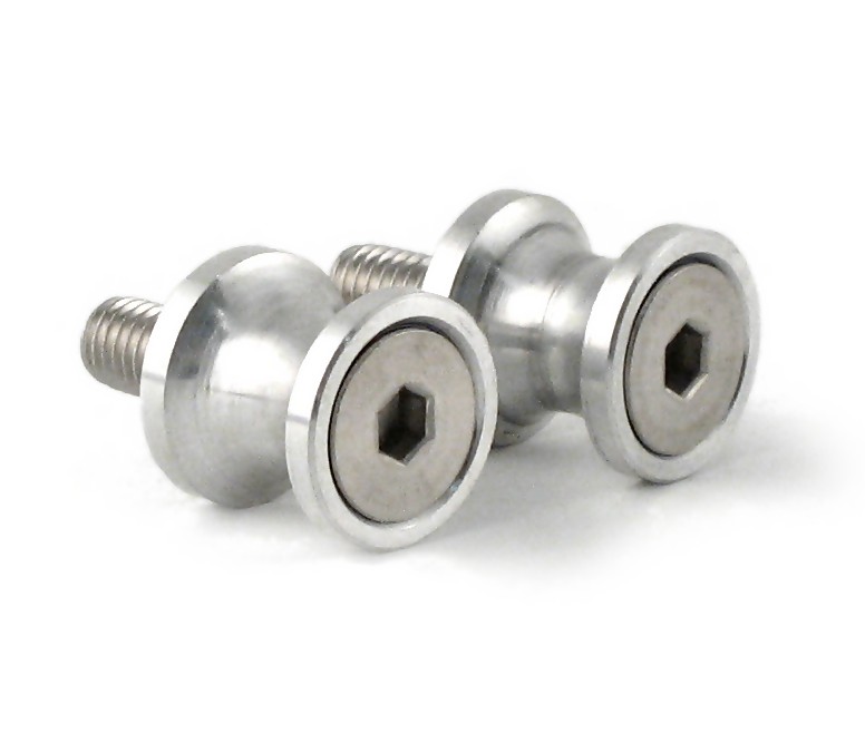 Paddock stand bobbins Yamaha/Aprilia/Triumph silver