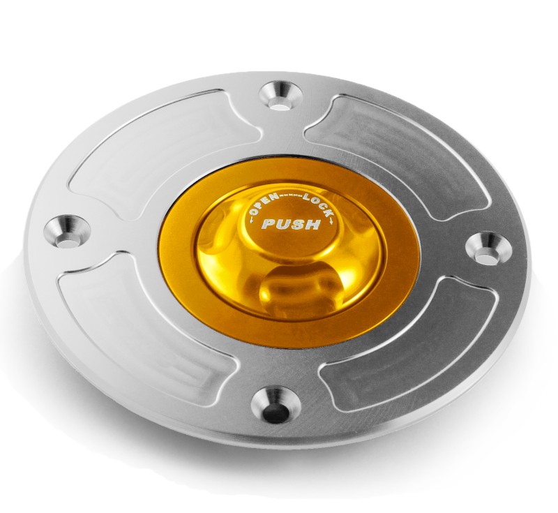 Fuel cap Suzuki -03 silver/gold