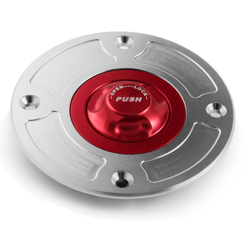 Fuel cap Kawasaki 07-11  silver/red