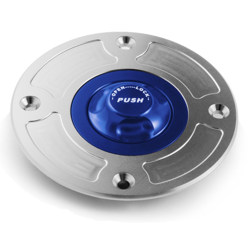 Fuel cap Suzuki -03 silver/blue