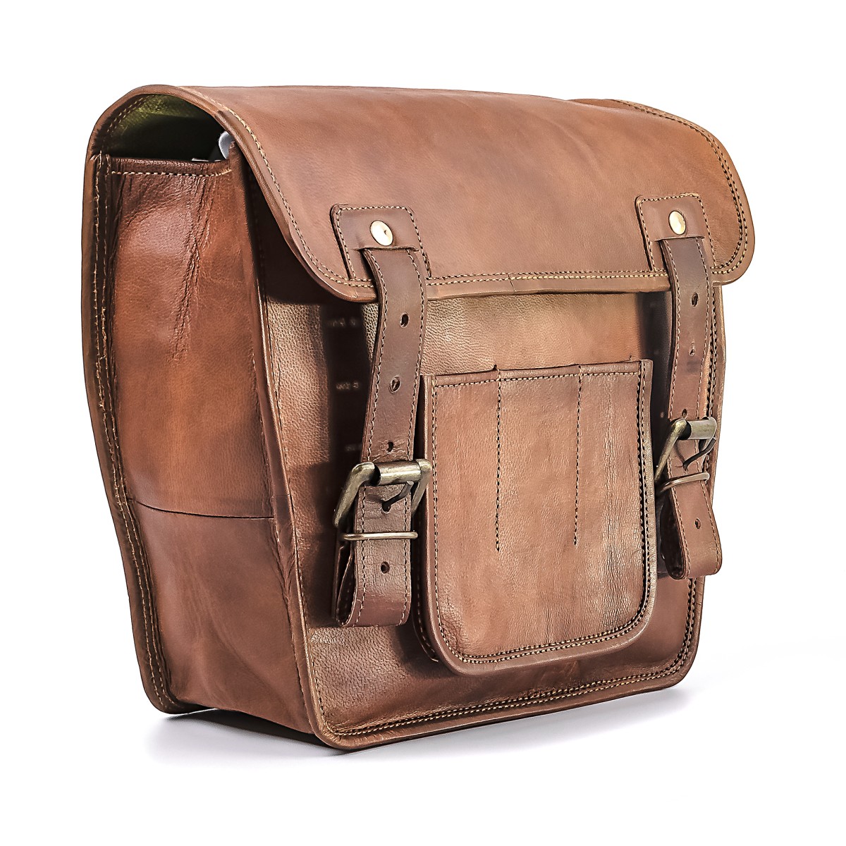 Sacoche de selle artisanale en cuir de vache - France