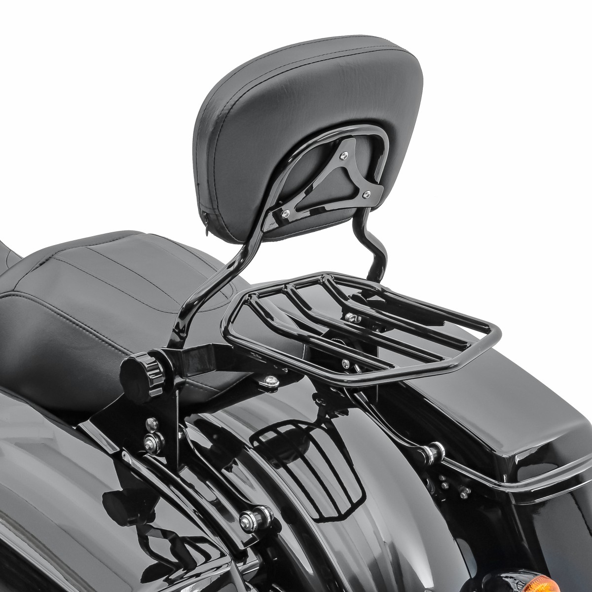Sissy Bar Avec Porte-bagages Pour Harley Dyna Wide Glide 2006-2017 - Démontable, Dossier Réglable - Noir