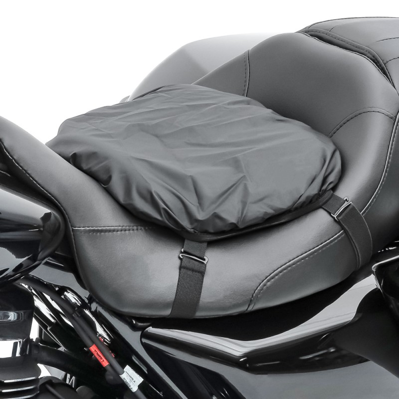 Gel Motorcycle Seat Cushion Pad - Universal Fit For Most Bikes, Scooters & ATVs | Includes Rain Cover & Straps