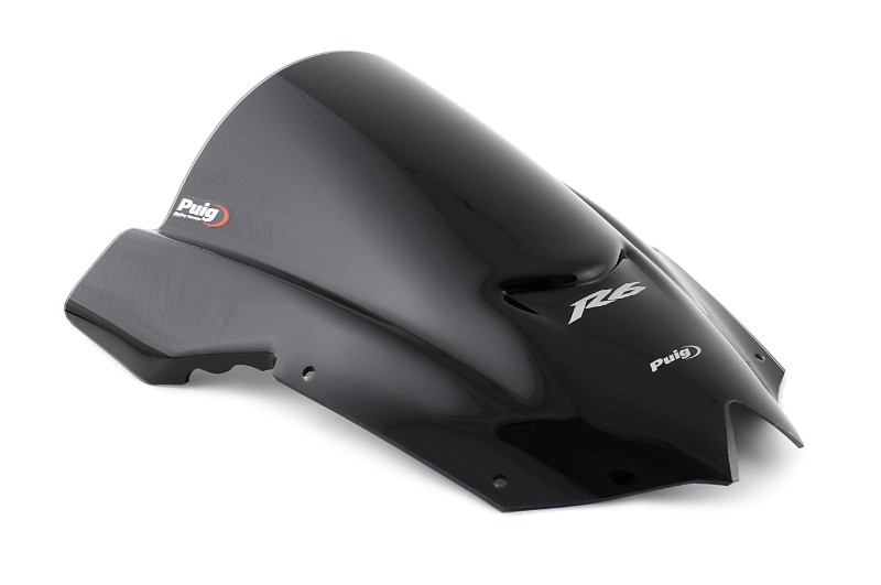 Double bubble screen Puig Yamaha YZF-R6 08-12 black+Logo