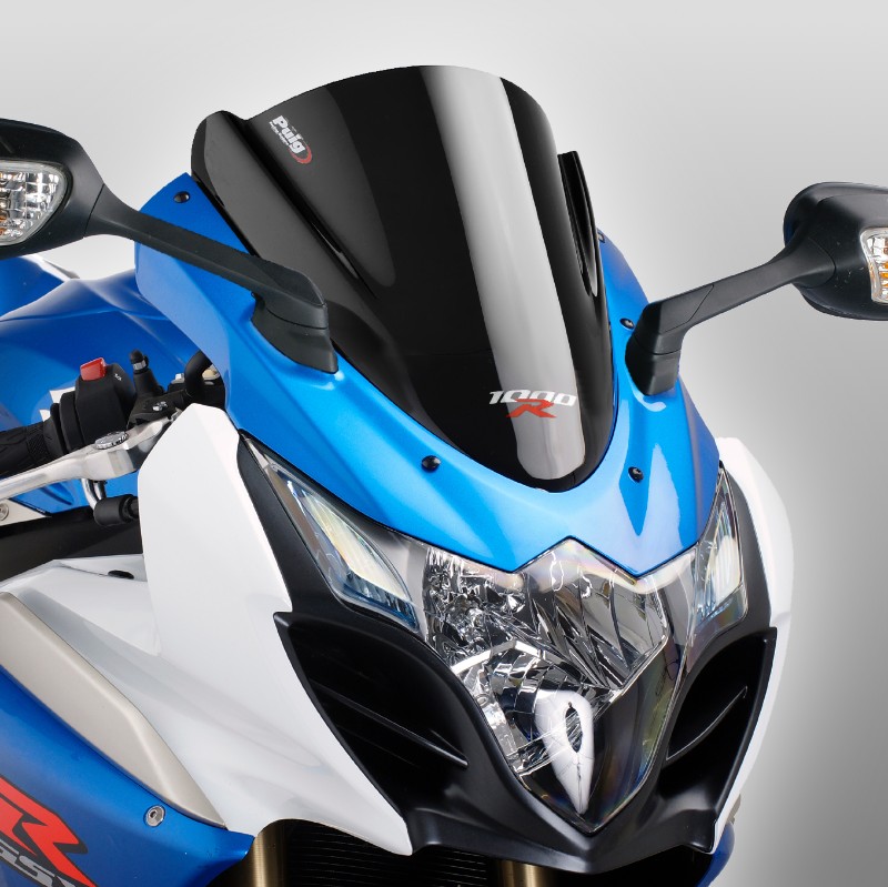 Double bubble screen Puig Suzuki GSX-R 1000 09-12 black+logo