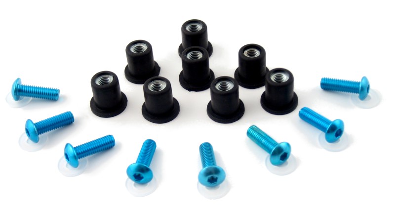 Set of fairing screws (rubber) Puig blue