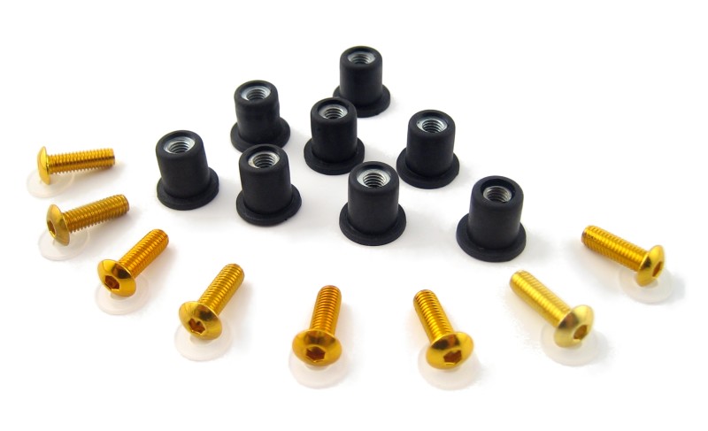 Set of fairing screws (rubber) Puig gold