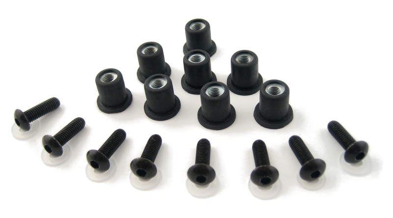 Set of fairing screws (rubber) Puig black