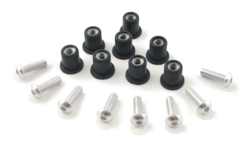 Set of fairing screws (rubber) Puig silver