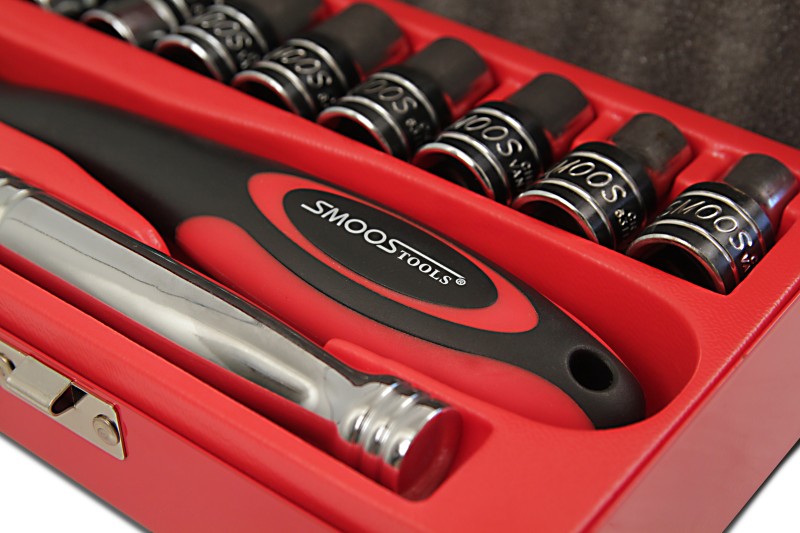 Smoos Tools inch socket set, 1/2 inch, 17Piece for Harley Davidson