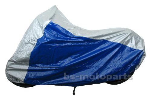 Abdeckplane Motorrad blau- grau L