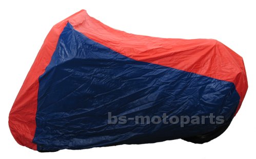 Abdeckplane Motorrad blau- rot L