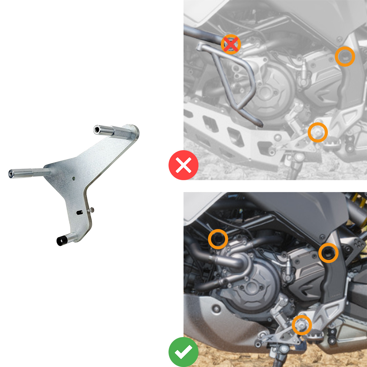 Cavalletto Centrale compatibile con Ducati Desert X 22-26 nero ...